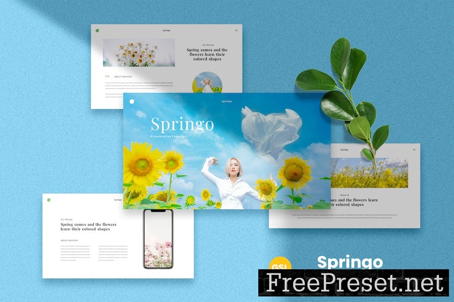 Springo - Flowers Google Slides Template HXFKPT6