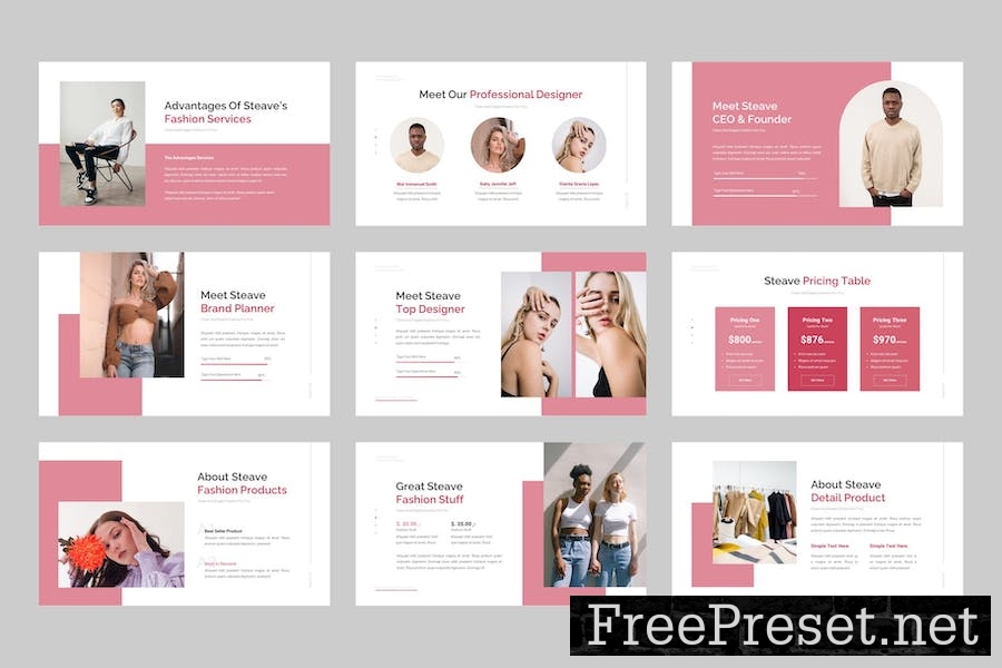 Steave - Fashion Business Google Slides Template B2LNRGQ