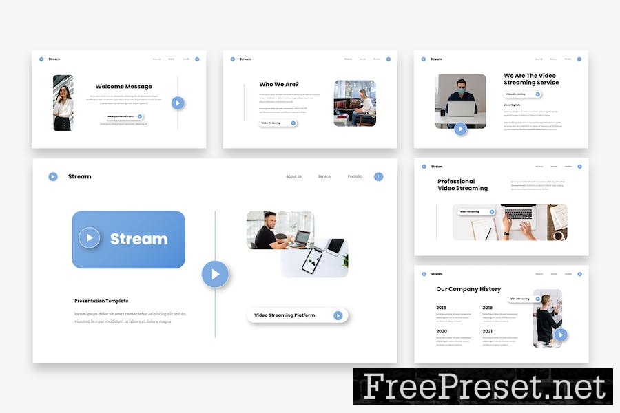 Stream - Video Streaming Google Slides Template LZZ3HW5