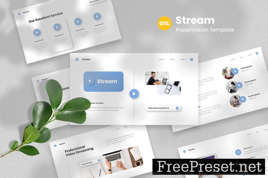 Stream - Video Streaming Google Slides Template LZZ3HW5