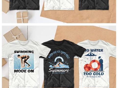 Swimming T-shirt Designs Bundle 8267255