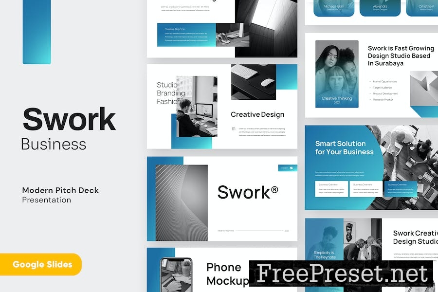 SWORK - Modern Business Pitch Deck Google Slides WZYCPYB