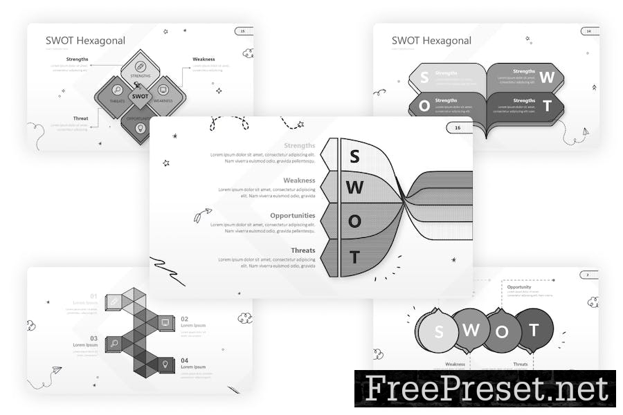 SWOT infographic Doodle Google Slides Template HC28QPJ