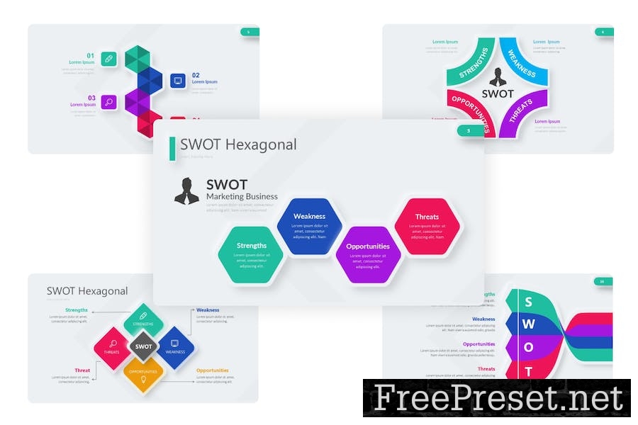 SWOT infographic Neumorph Google Slides Template VT66KY5