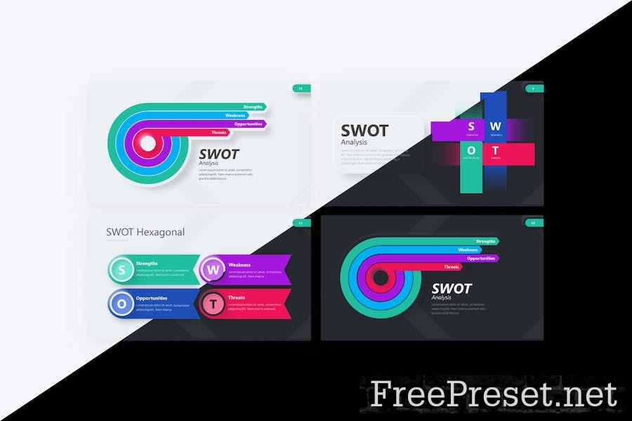 SWOT infographic Neumorph Google Slides Template VT66KY5