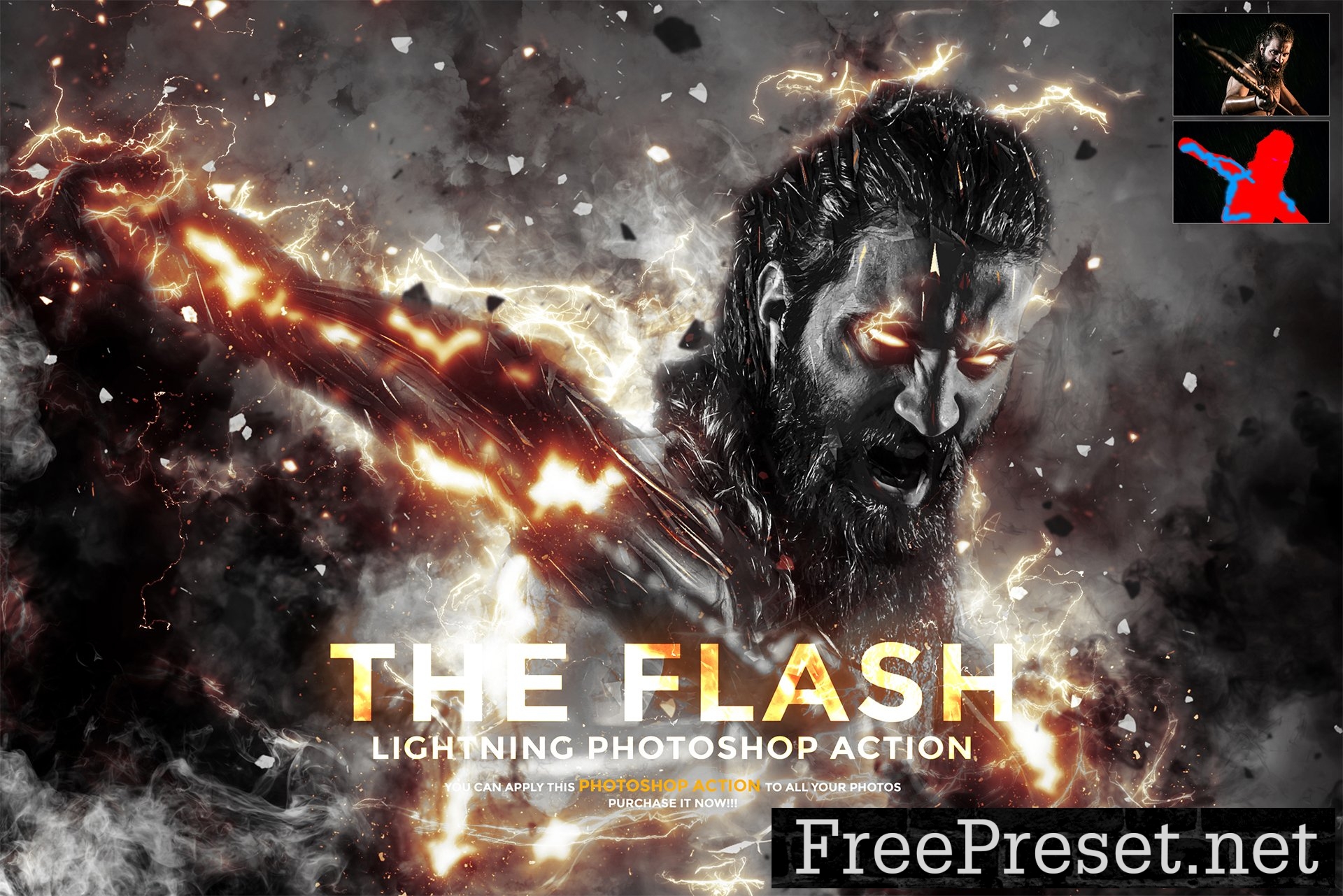 The Flash – Lightning Photoshop Action 7276446
