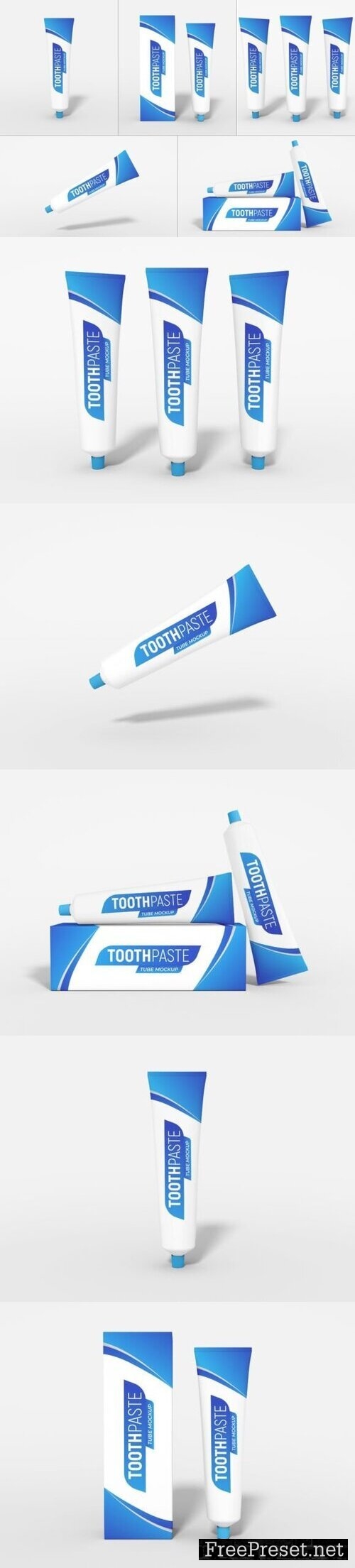 Tooth Paste Tube Branding Mockup Set