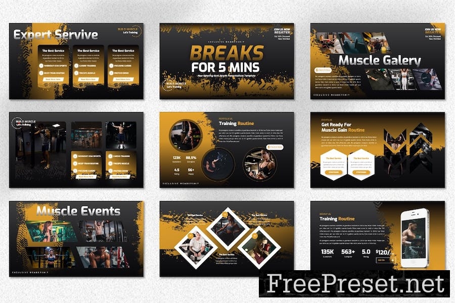 Traixa - Gym Sport Googleslide Templates N7FHJGC