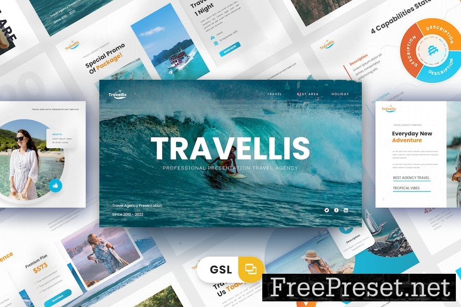 Travellis - Google Slides Template VPR475C