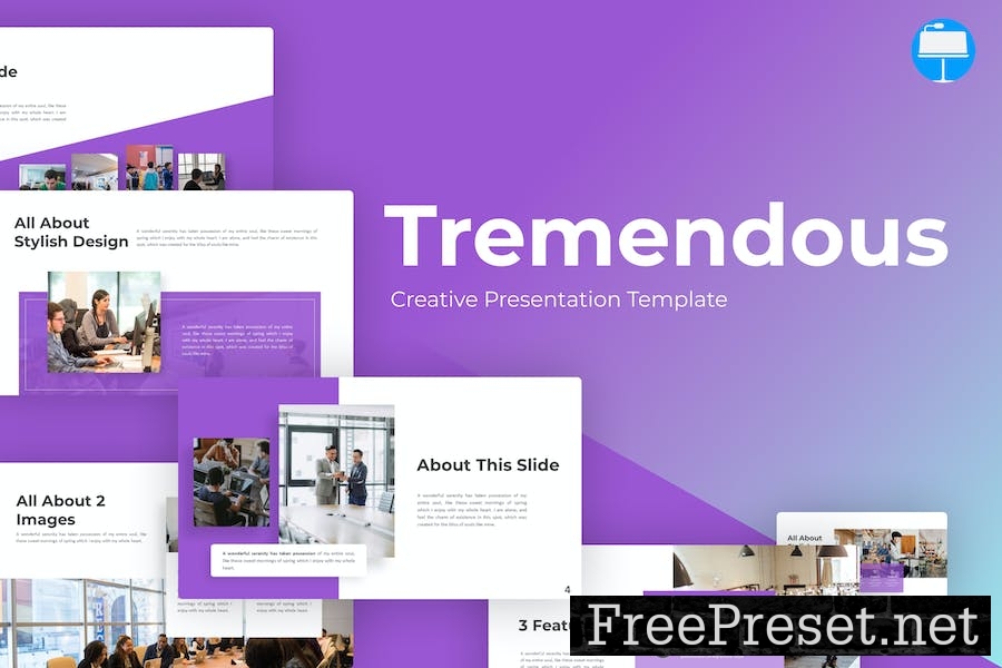 Tremendous Purple Creative Education Keynote TAB9BPY