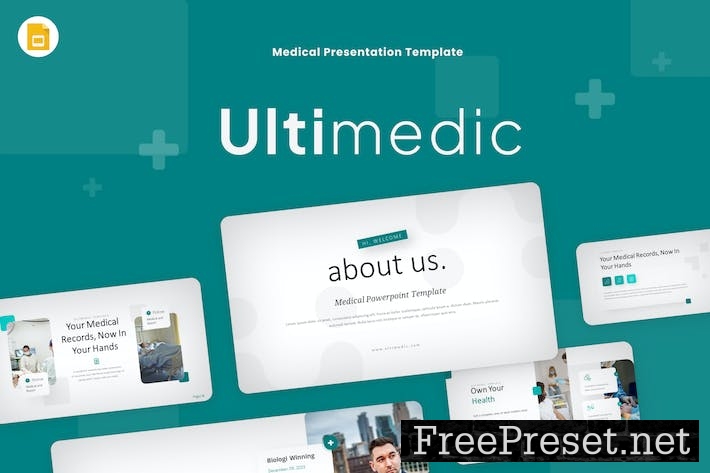 Ultimedic Blue Creative Medical Google Slides HVNXUWC