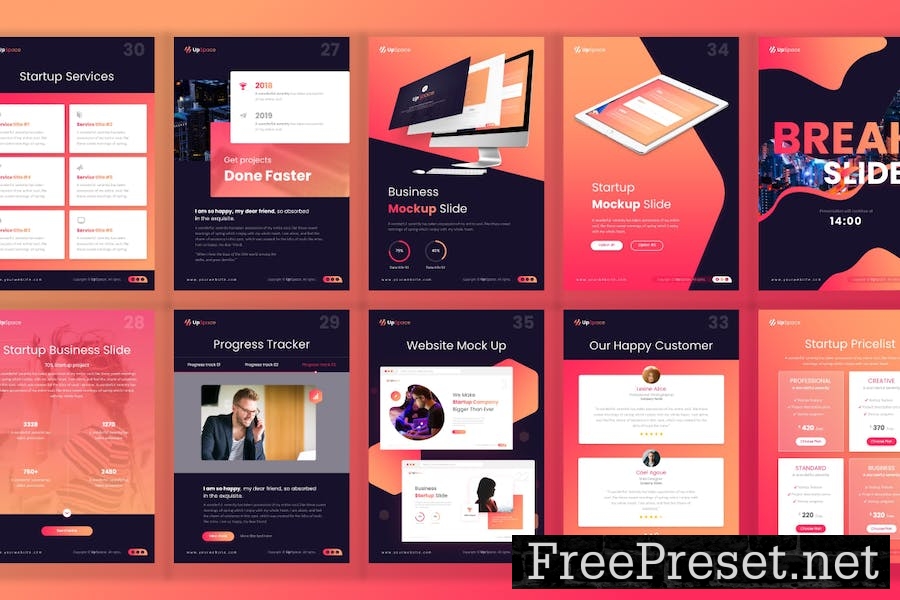 UpSpace Business Portrait PowerPoint Template SLBJKGQ