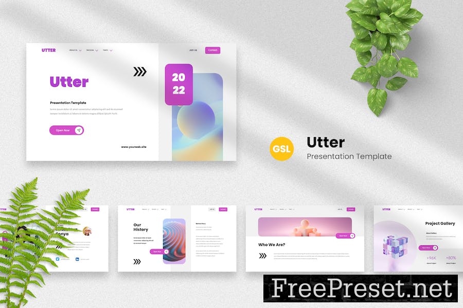 Utter - Creative Business Google Slides Template XES4635