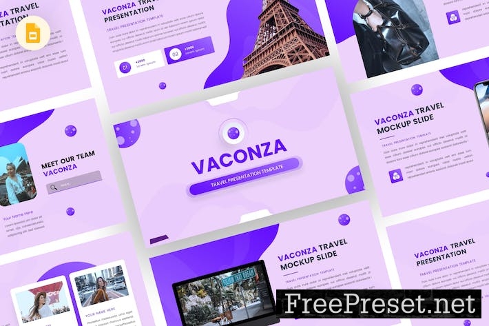 Vaconza - Travel Google Slides Template JNEMM9C