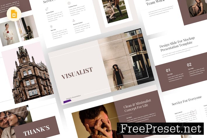 Visualist - Minimalis Google Slides Template N3PB77E