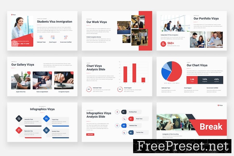 Vizya - Immigration Powerpoint Template QCQ68BV