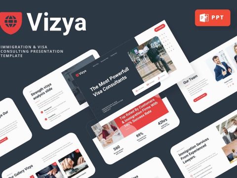 Vizya - Immigration Powerpoint Template QCQ68BV