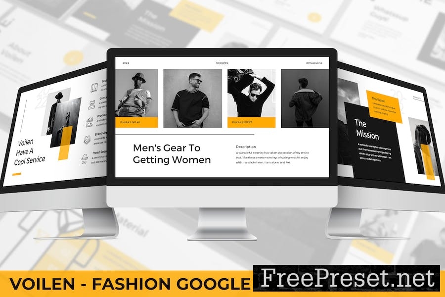 Voilen - Fashion Google Slide Template 9MMM64T