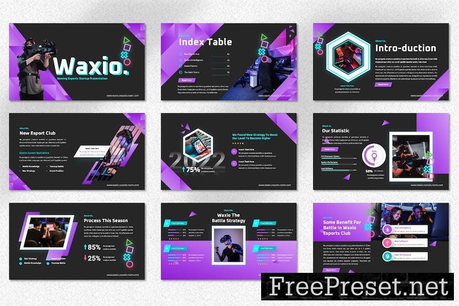 Waxio - Gaming Esports Googleslide Template 5Q6JUBC