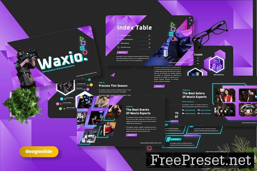 Waxio - Gaming Esports Googleslide Template 5Q6JUBC