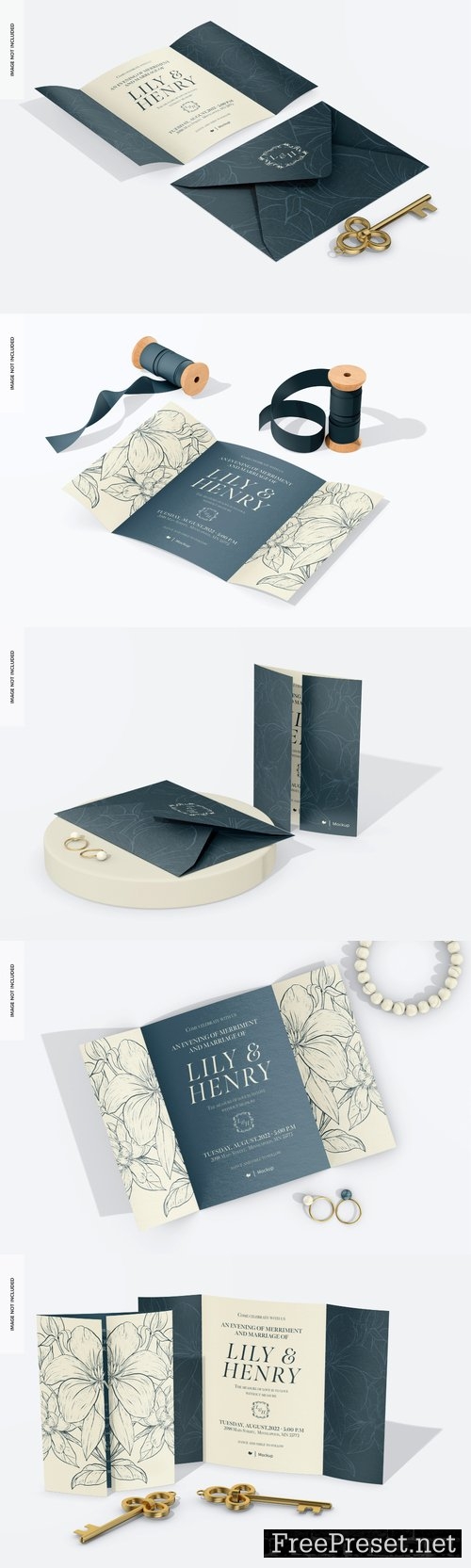 Wedding invitation card mockup