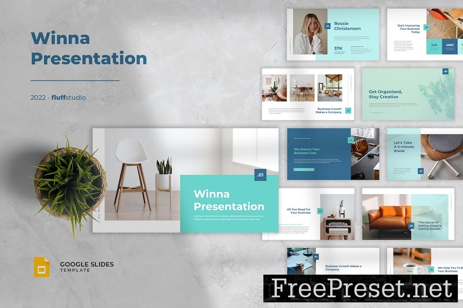 Winna - Minimalist Google Slides Template KS6UYUD