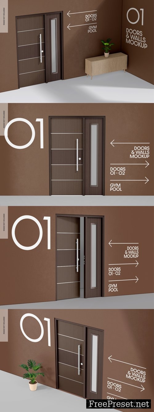 Wood door mockup