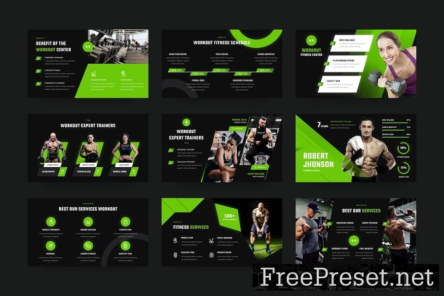 Workout - GYM Fitness & Sports Google Slides 36CZGC7