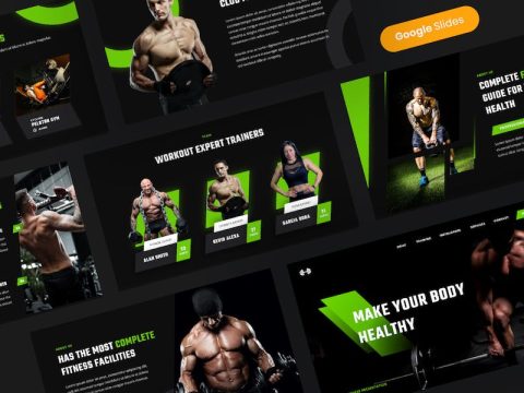 Workout - GYM Fitness & Sports Google Slides 36CZGC7