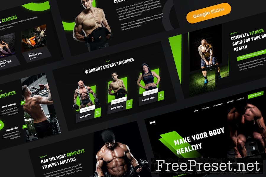 Workout - GYM Fitness & Sports Google Slides 36CZGC7