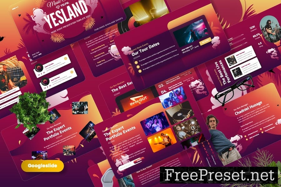 Yesland - Music Events Googleslide Template EBMZPS6