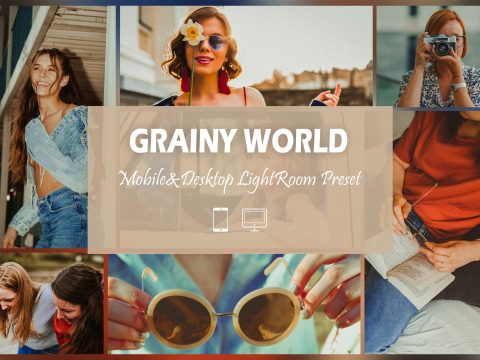 12 Grainy World Mobile & Desktop Lightroom Presets, Vintage