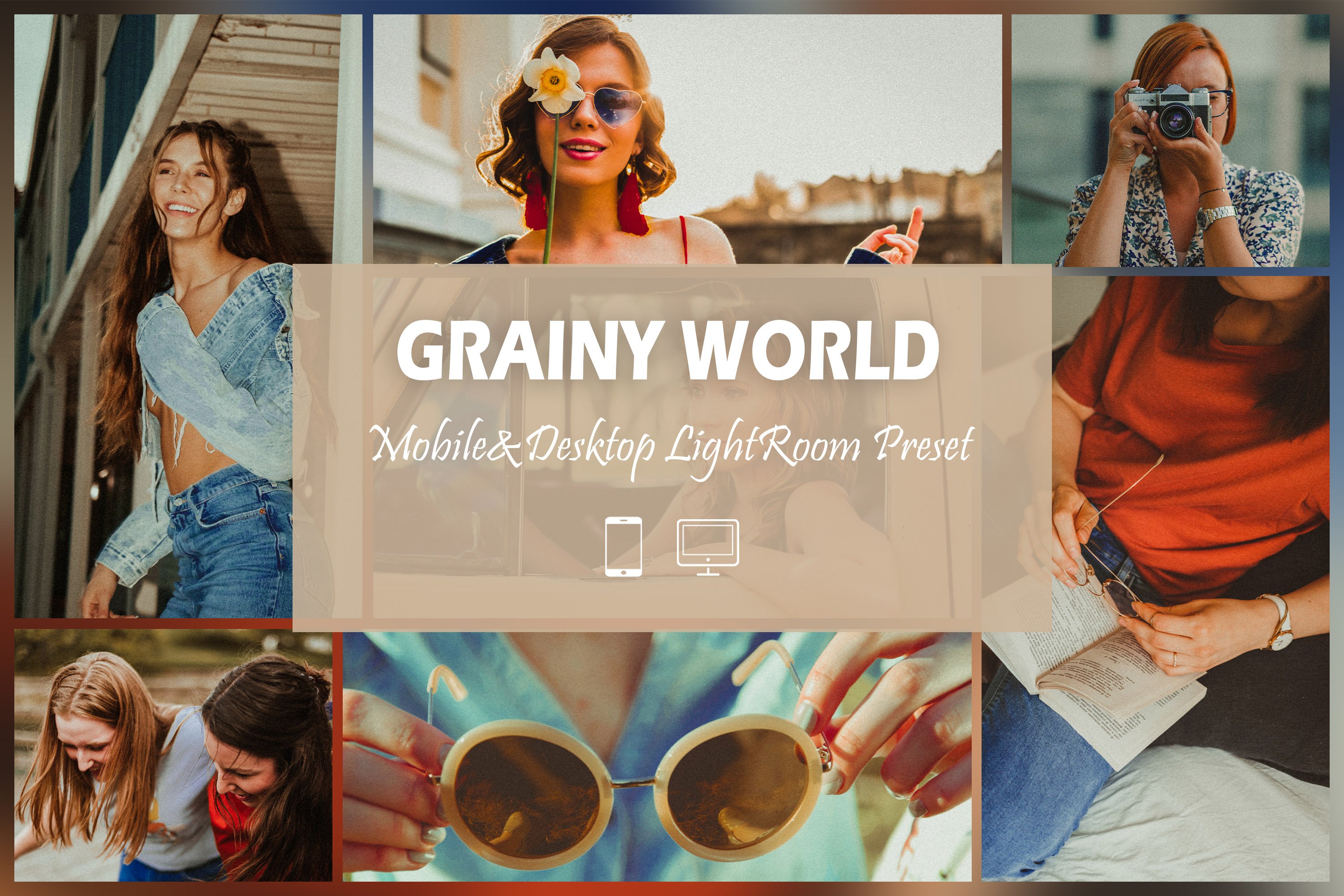 12 Grainy World Mobile & Desktop Lightroom Presets, Vintage