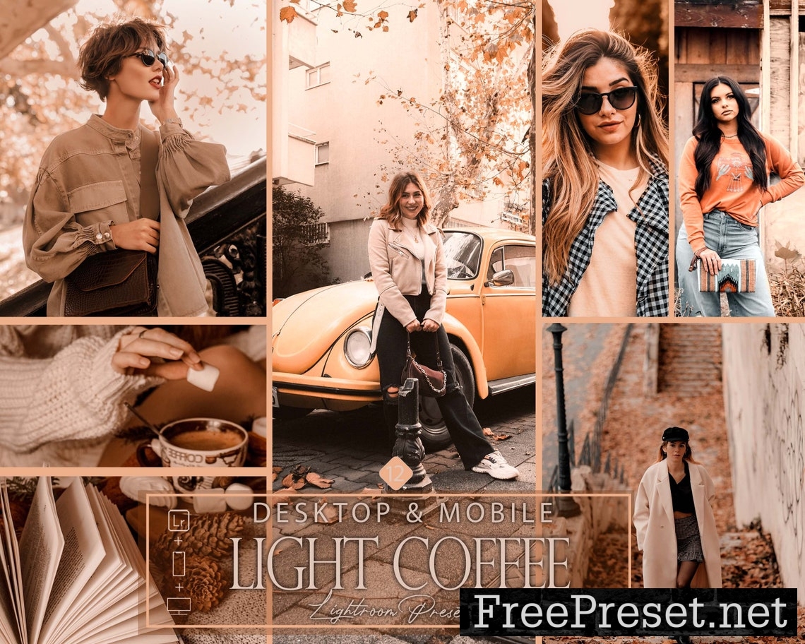 12 Light Coffee Lightroom Presets,Bright