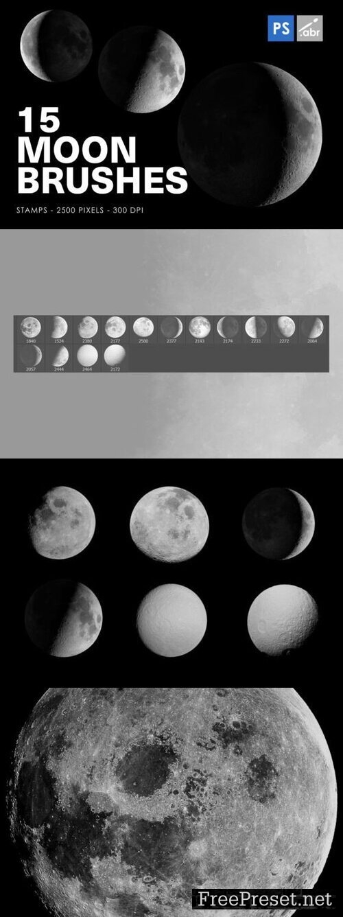 15 Moon Photoshop Stamp Brushes