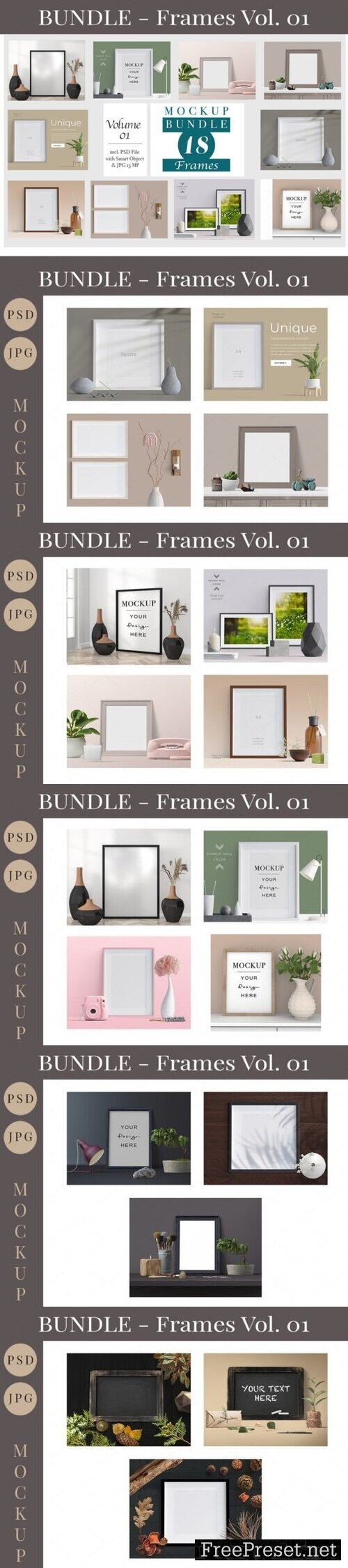 Picture Frames Mockup Bundle Vol. 01