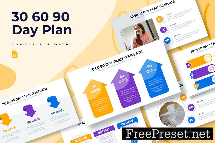 30 60 90 Day Plan Google Slides Infographics Q3YVZ5U