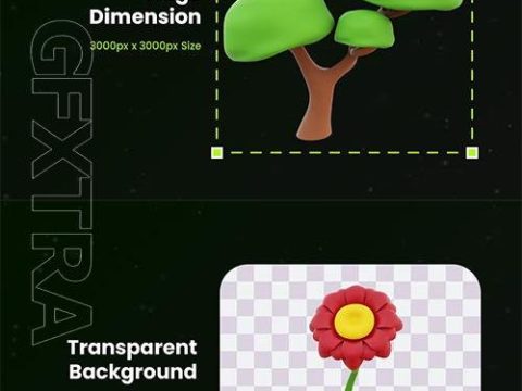 3D Garden Asset Illustration 2