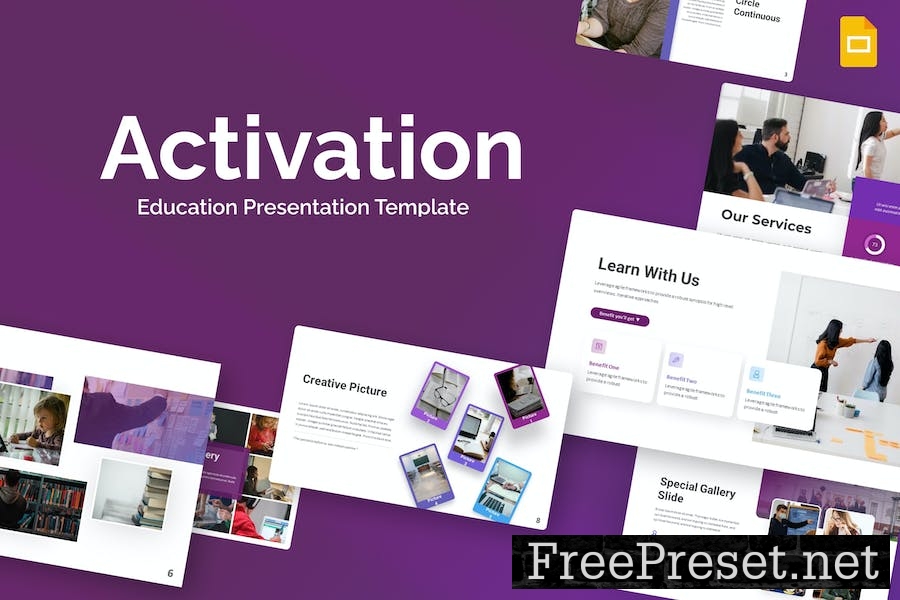 Activation Purple Creative Education Google Slides RE2RNJU