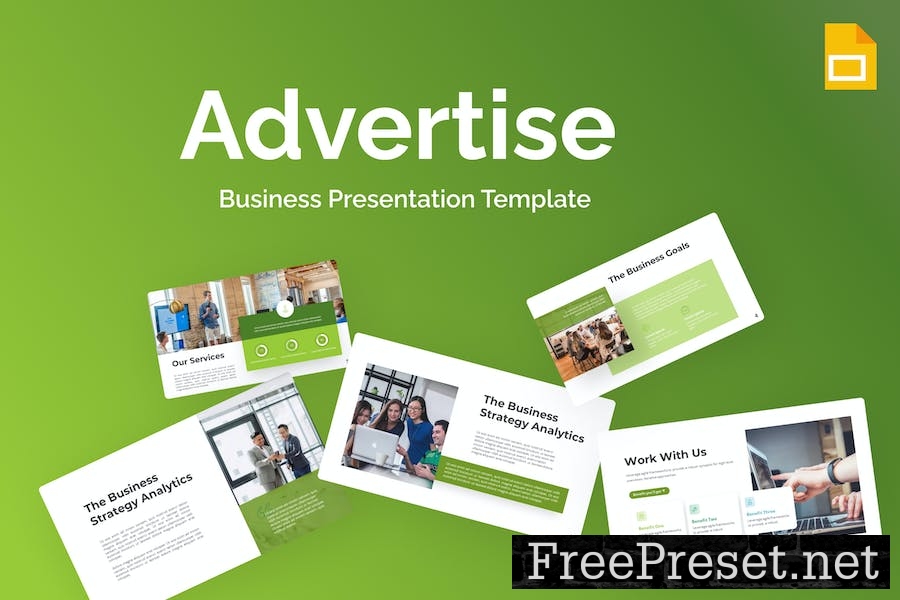 Advertise Green Minimalist Business Google Slides EZYXK5Y