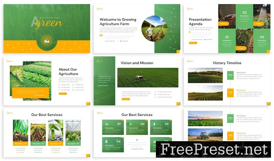 Agreen - Agriculture Google Slide Template 8DE8F8Y