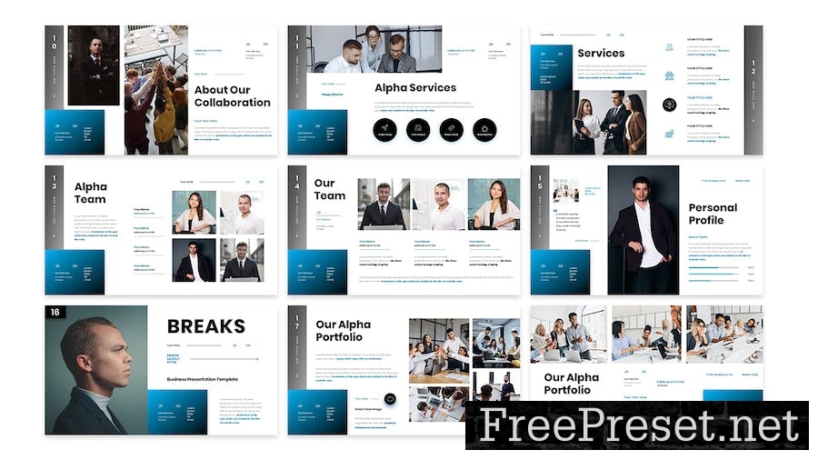 Alpha Business Presentation Google Slide Template BYM5HML