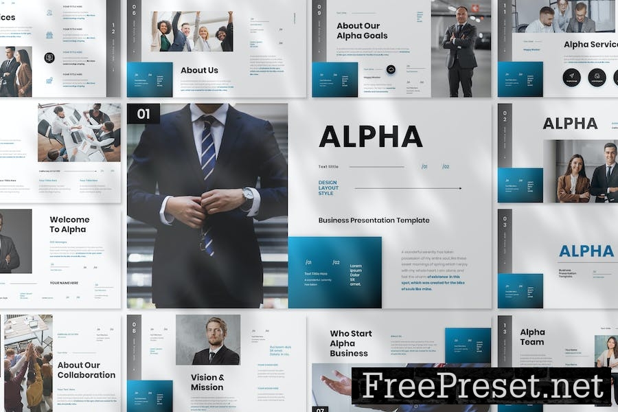 Alpha Business Presentation Google Slide Template BYM5HML