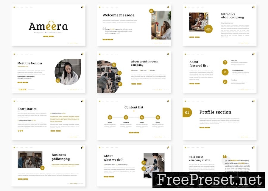 Ameera - Business Google Slides Template UNBKAVD