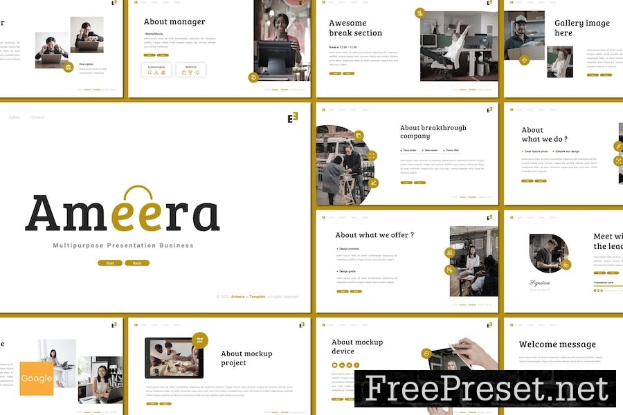 Ameera - Business Google Slides Template UNBKAVD