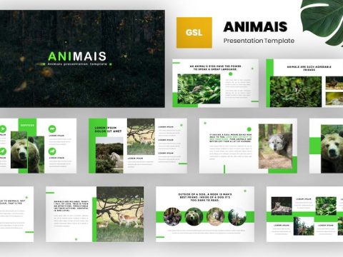 Animais - Animals Google Slides Template 36ASXE7