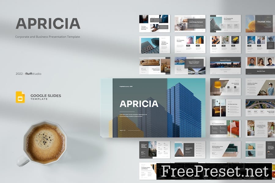 Apricia - Corporate Google Slides Template MUQ4Y8J