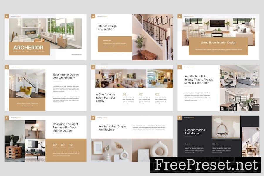 Archerior - Interior Design Google Slides Template 5HBGJRA