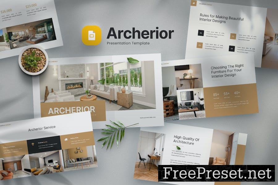 Archerior - Interior Design Google Slides Template 5HBGJRA