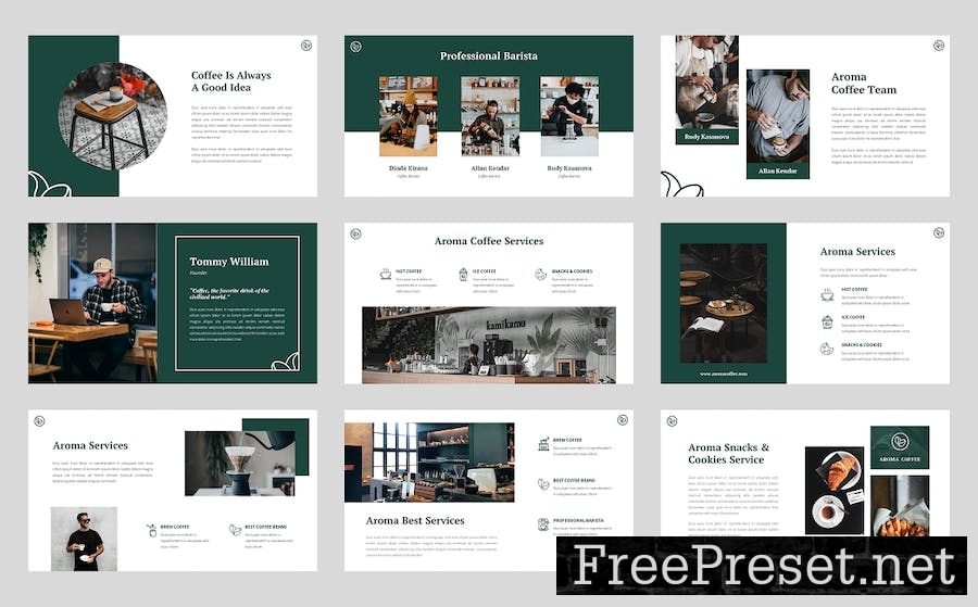 Aroma - Coffee Shop & Cafe Google Slide Template LZ5AZJ6